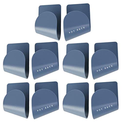Boyigog 10 Pcs Rejilla Autoadhesiva para Tapa de Olla, Rejilla para Tapa de Olla Almacenamiento de Cocina Montado en La Pared de Tamaño Universal(Azul) Cover