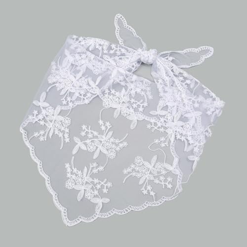 Lace Head Scarf for Women Embroidery Floral Triangle Hair Scarf Hair Bandana Hair Wrap Scarves Neck Scarf4