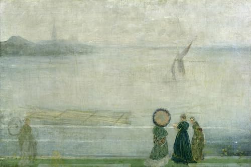 Peinture poster Whistler Battersea Reach : tableau sur toile abstrait pour salon 60x90cm
