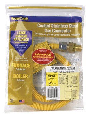 BrassCraftProCoat 1/2 in. MIP x 5/8 in. Dia. x 36 in. L Tube Stainless Steel Gas Connector