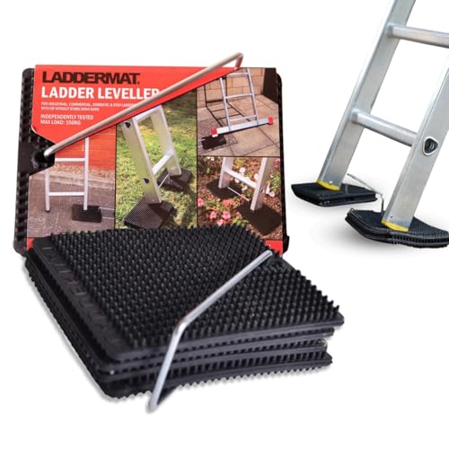 Ladder Stabilizer & Leveler – Non-Slip Safety Base for Ladders on Uneven Ground, Grass, Gravel & Soft Surfaces – Prevents Sinking, Durable Ladder Safety Accessory for Home & Jobsite