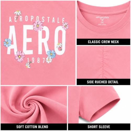 Image of Girls T Shirts - Soft Cotton Blend Short Sleeve Cute Graphic Tees - Classic Crewneck Logo Tee Girls Shirts (Sizes: 7-16)