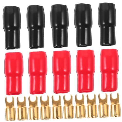 FUNOMOCYA 5 Pairs Crimp Terminals Wire Crimp Connector Insulated Electrical Wire Terminal Connectors Speaker Wire Adapter Speaker Wire Connector Spade Terminal Wire Connectors Copper Spade