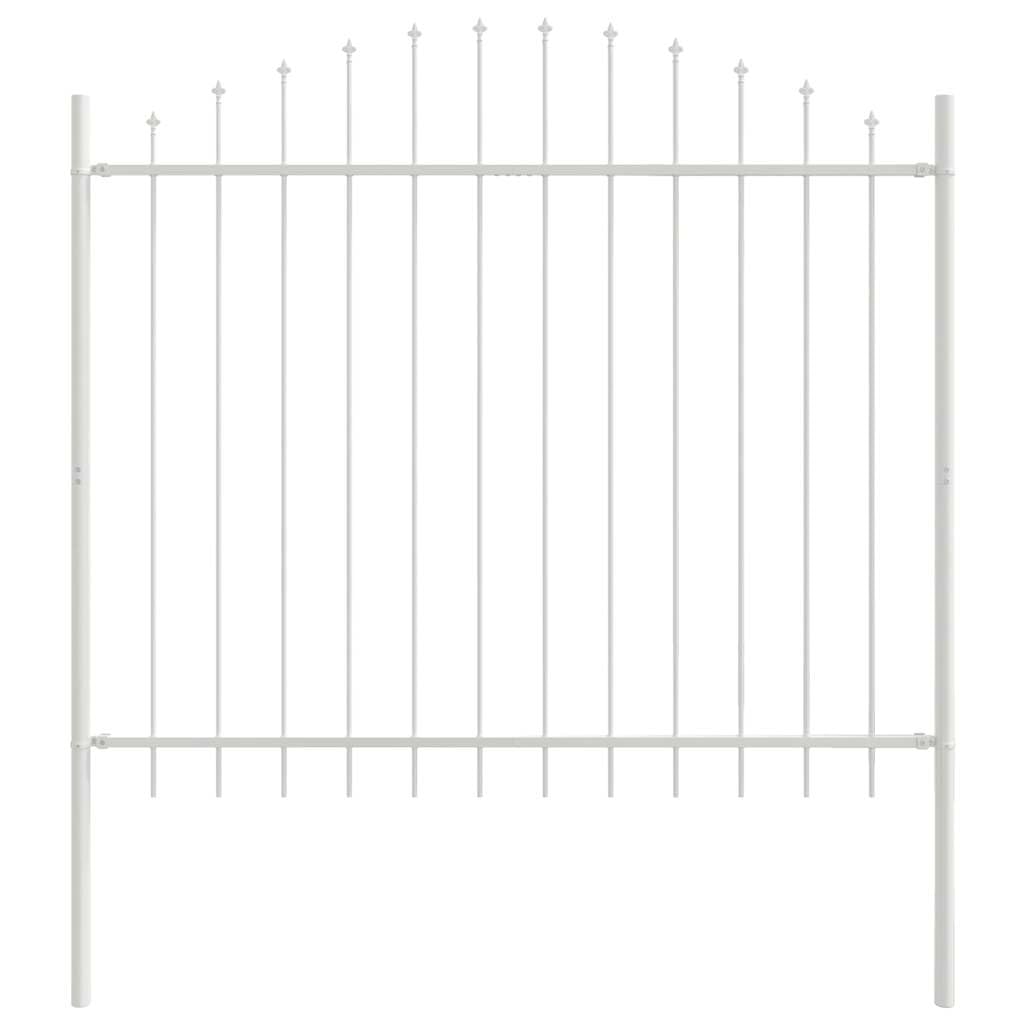 Garden Fence Woerden White 170 x 165 cm Powder-Coated Steel Outdoor Decorative Border Panel for Garden Patio Terrace Backyard Durable Water-Resistant Security Barrier Easy Assembly 2-Person DIY
