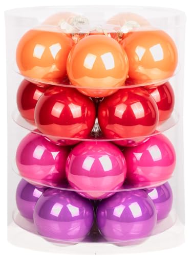 Magic Weihnachtskugeln Glas 6cm, 20 STK. Christbaumkugeln (Party Time | Mehrfarbig)