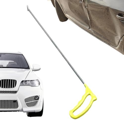 Juego de barras de extracción de abolladuras | Extractor de abolladuras multifuncional con asas de goma para frigorífico, , coche, bicicleta, herramienta PDR, acero inoxidable, amarillo +