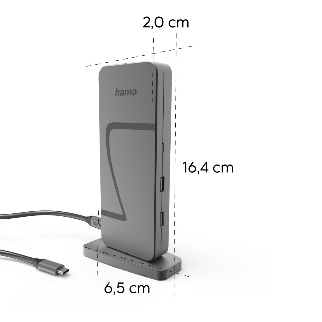 Hama | Docking Station USB-C Connect2Office 10 Puertos 140W | Con HDMI, DisplayPort, Ethernet, 4 USB-A y 3 USB-C para ampliar la conectividad y productividad, Aluminio