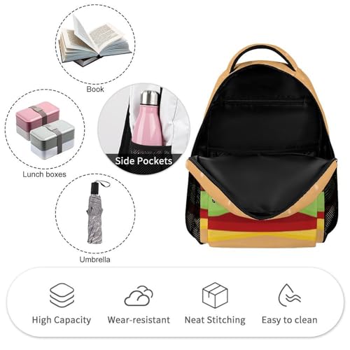 Hamburger Backpack Cheeseburger Backpack Funny Cartoon Burger Backpacks Multifunctional Laptop Travel Daypack Backpacks3