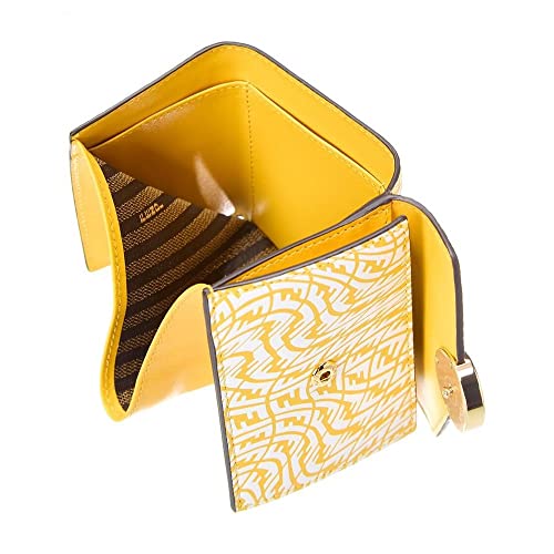 FENDI F is Yellow Leather Vertigo Print Small Trifold Wallet 8M03954