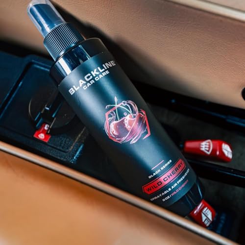 Image of Blackline Car Care - Wild Cherry Car Air Freshener Spray, Premium Odor Eliminator for Cars, Trucks, RVs, SUV, or Home Use - 8 fl OZ - Air Freshener - Wild Cherry Spray