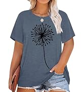 HDLTE Women Plus Size T Shirts Short Sleeve Casual Graphic Tee Tops