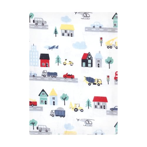 Image of Hudson Baby Unisex Baby Cotton Poly Flannel Burp Cloths Bundle, City Life, One Size