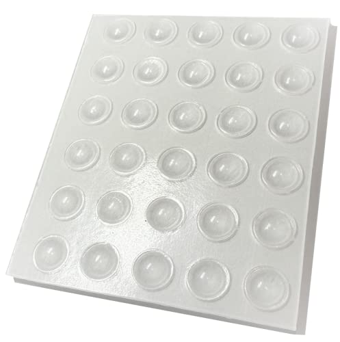 The StickyStuff Company 48 Mini Clear Self Adhesive Domed Bumper Dots Stops Rubber Feet for Coasters, Glass, Crafts - 6.4mm x 1.9mm from