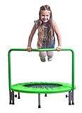PLENY 36 inches Trampoline with Handle for Toddlers, Safety Kids Mini Trampoline (Apple Green)