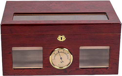 Prestige Import Group Valencia Glass Top Cigar Humidor - 120 Capacity - Cherry