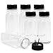 SALUSWARE - 6 PACK - 14 Oz with Black Cap - Plastic Spice Jars Bottles Containers - Perfect for Storing Spice, Herbs and Powders - Lined Cap - Safe Plastic - PET - BPA free - Made in the USA...