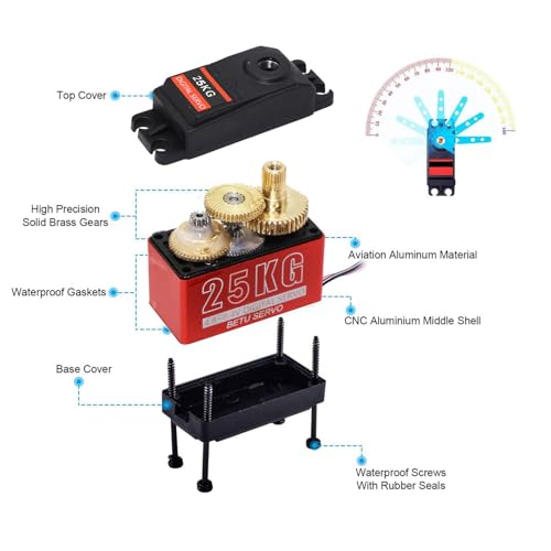 Betu TKIPCS-25KG-180 Rc Servo,High Torque Servo Compatible thumb #1