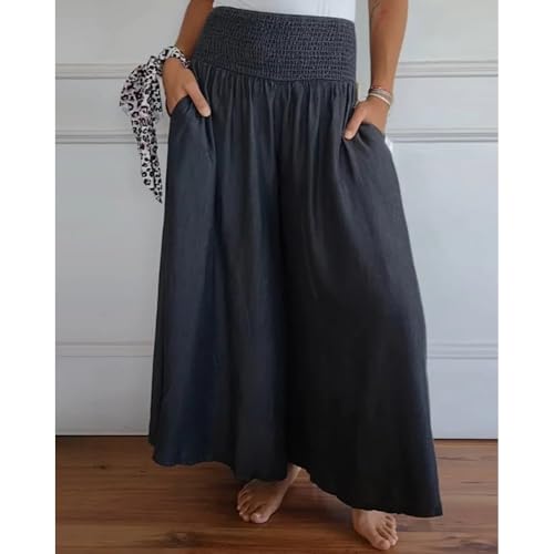 Soft Cotton Wide Skirt with Elastic Waistband - Comfortable Stretch Skirt for Casual Outings, Office, Parties for Women4