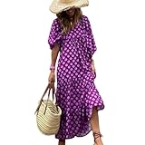 dress sleeves for fat arms 【Chic & Relaxed Style】The short puff sleeves and V-neck add an elegant touch, transforming this Boho Dresses for Women Summer into a versatile piece that can be dressed up or down.