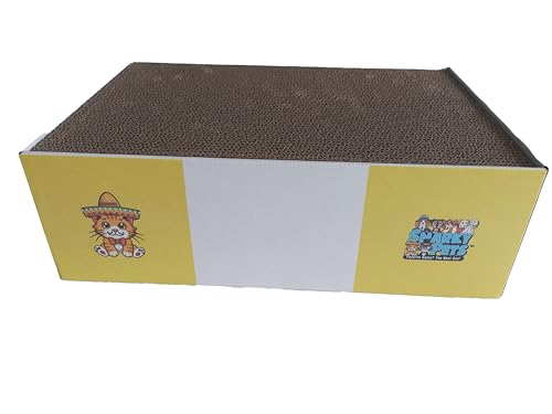 Timmy The Cat’s XL Cardboard Cat Scratcher Box - Snarky Pets Cat Scratch Lounge & Cat Bed - Durable Corrugated Scratch Pad for Large Cats & Chonks - Includes 3 Refill Pads - No Assembly, Ready to Use