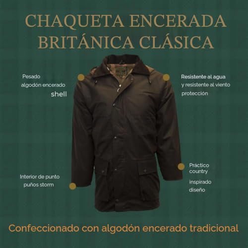 Chaqueta acolchada para hombre de abrigo encerado ideal para cazar estilo campiña inglesa 3