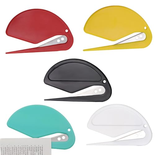 5 ouvre-lettres – Ouvre-lettres efficace – Coupe-enveloppes – Ouvre-boîte de poche, ouvre les enveloppes facilement | Ouvre-lettres décoratif pour enveloppes, boîtes et emballages