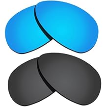 2 Sets Polarized Replacement Lenses for Oakley Crosshair S - Black&Ice Blue Mirrored Coating