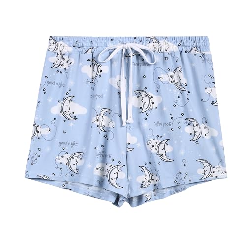 Image of 2 Pack Pajama Shorts for Women Cotton Sleep Shorts Casual Lounge Pants Drawstring Pj Bottoms