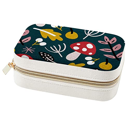 Boîte à bijoux portable champignon pour voyage et bagues