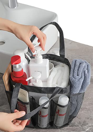 IBLUELOVER Mesh Shower Caddy Bag Bath Organizer Mesh Beach Bag Tote Waterproof Swim Bag Outdoor Grocery Organizer Cosmetics Travel Bag for Bathroom Dorm Gym Camping Beach Spa,21x18x 22cm - Image 3