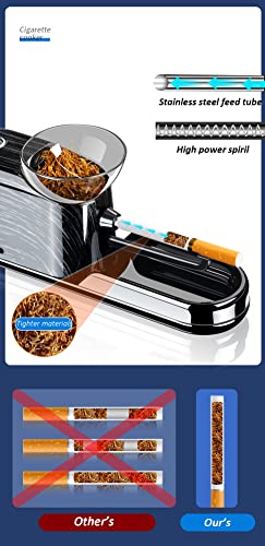 Electric Cigarette Rolling Automatic Roller Maker Portable Household Auto Electric Cigarette Injector Machine For Regular Size Filtered Cigarettes 8Mm 0.31” Diameter Tube (Black 02) #TOP2