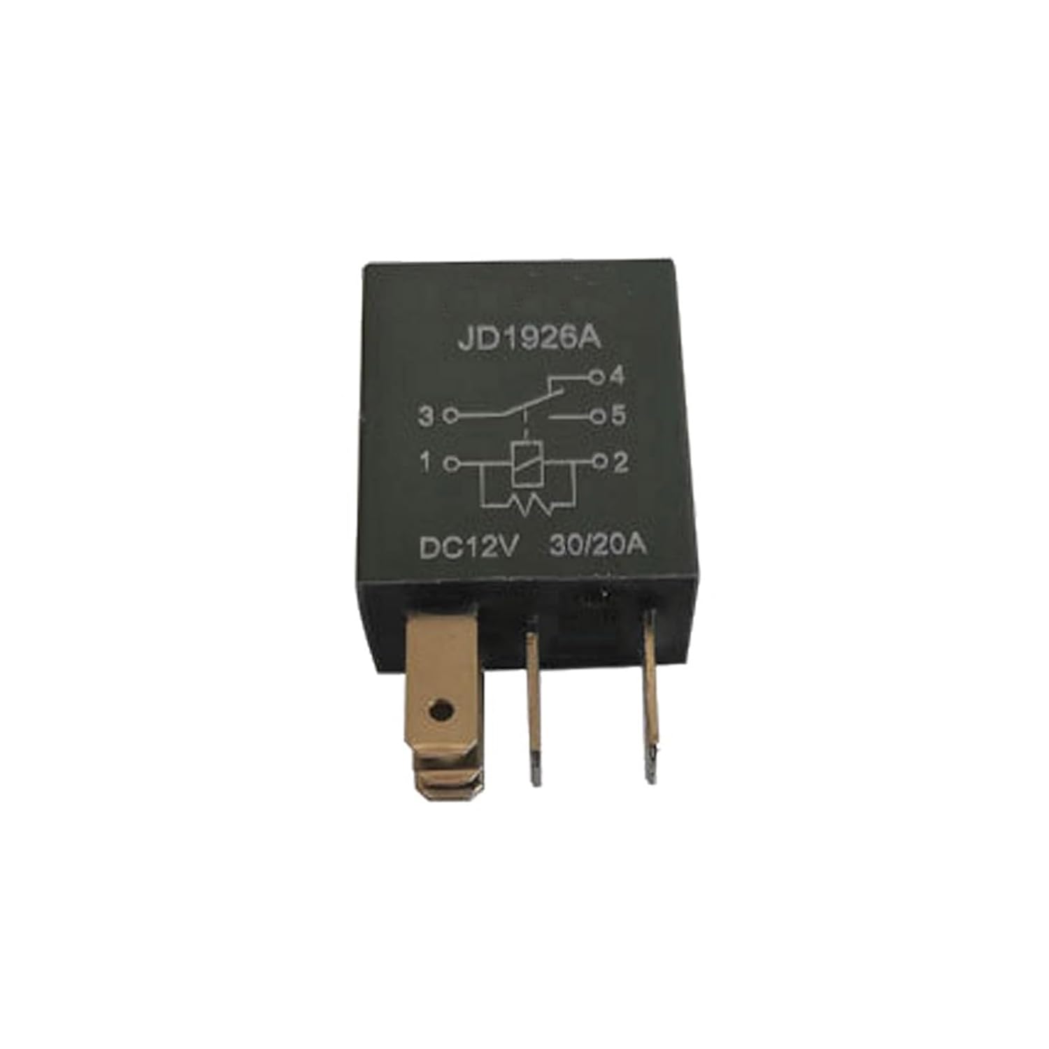 1PC 12V Black Automotive Relay JD1926A 5 Pin JD1927A 4 Pin Relay 12V Oil Pump Light Fog Lamp Relay(JD1926A 5Pin)