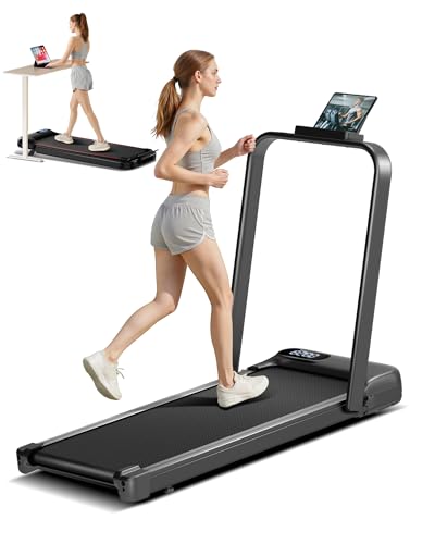 UMAY - Cintas de Correr Plegables 6 en 1 para Oficina en casa, pequeña Cinta de Correr Debajo del Ordenador para Caminar, Correr, Mini Almohadilla para Caminar, Cintas de Correr portátiles
