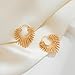 Gold Fan- Shaped Hoop Earrings for Women 14K Gold Plated Hypoallergenic Earrings Everyday Fashion Jewelry