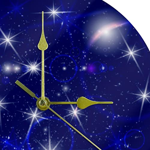 Horloge murale sans tic-tac en acrylique bleu spatial 24 cm - 3