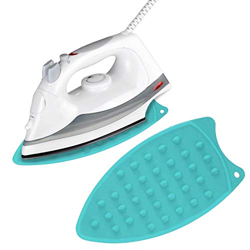 Sygile Pack of 2 Assorted Color Multi-Function Heat Resistant Silicone Mat Rest Pad for Ironing Board Steamer Iron - Mint Green