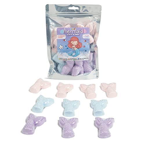 abeec Mermaid Bath Bombs – Bath Bomb Set in Colours: Pink, Purple and Blue – 10 Bath Bombs for Kids – Fizzy Bubble Bath Sets for Children’s Gifts – Bubble Bath - Image 3