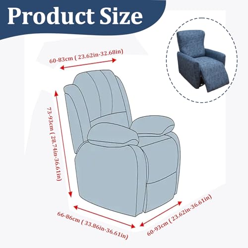 Funda de sofá reclinable suave de 4 piezas lavable para sillones mecánicos de salón 6