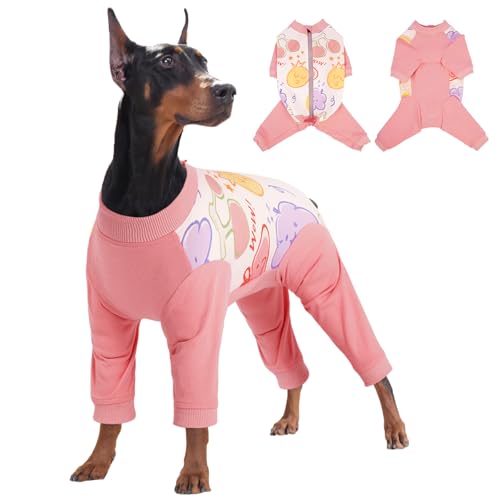 Kuoser Recovery Suit for Dogs, Female Male Dog Surgical Recovery Suit After Surgery, Dog Pajamas for Small Medium Large Dogs, 4 Leg Sleeve Pet Puppy Pjs Onesie for Shedding Abdomen Wounds Sk
