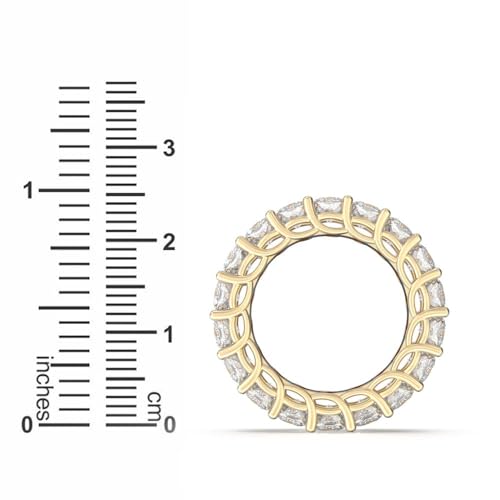 14K Yellow Gold Plated Cushion Cut Cz Stackable Rings | Cubic Zirconia Eternity Bands | Promise Ring for Couples - Size 63