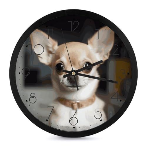 Horloge murale à quartz silencieuse noire de 25,4 cm pour la maison