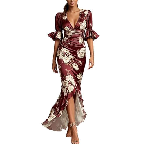 Robe en mousseline de soie fleurie au tombé impeccable et finitions luxe