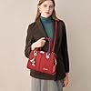 NICOLE & DORIS Sac a Main Femme Mode Sacs à Main Portés Epaule Elégant Sacs à Bandoulière PU Cuir Sac Cabas Pochette Sac Fourre Tout pour Shopper Fête Quotidien Rouge #1