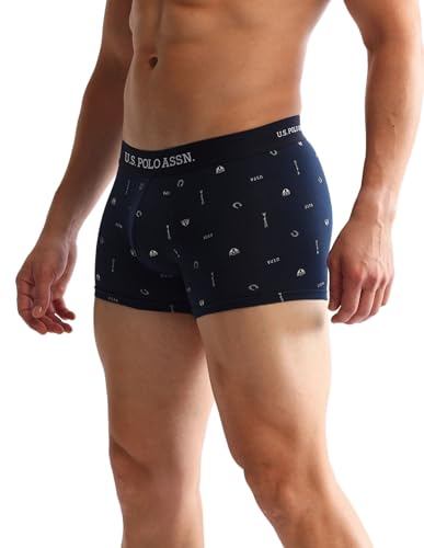 Image of U.S. Polo ASSN. Mens OET14 Anti Microbial Printed Underwear Trunks - Pack of 3