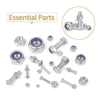 VIGRUE 520 Stück DIN985 und DIN934 Sechskantmuttern Sicherungsmuttern Standard A2-70 Edelstahl Muttern 9 Größe selbstsichernd Stopmuttern Sechskant Schraubenmuttern M2 M2.5 M3 M4 M5 M6 M8 M10 M12 – Ansicht 4