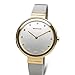 Imagen de BERING 12034-010 Reloj de cuarzo para mujer con caja de acero inoxidable de 34 mm con acabado dorado y esfera plateada