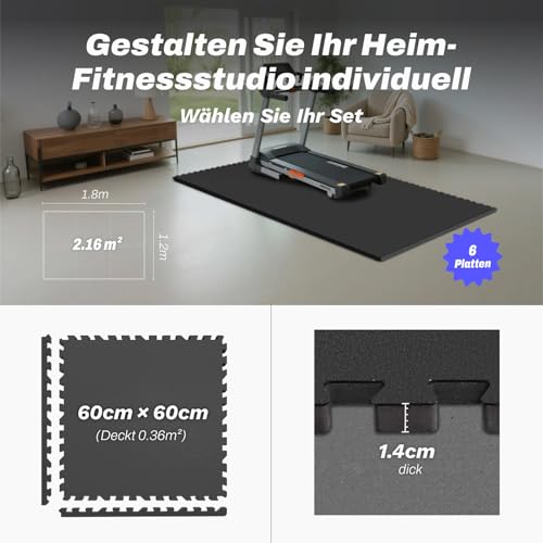 AIRHOP-6-Matten-60x60x14cm-Extra-Dicke-Robuste-Gummierte-rutschfeste-Puzzlematte-Geeignet-Fuer-Fitnessstudio-Und-Heimfitness-Schwere-Trainingsbelastung-Bodenschutzmatte-Fitness-Schwarz - Sparfuchs24.io - Preisvergleich & Top Angebote Online