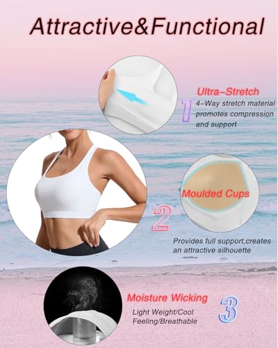 Image of RUNNING GIRL Sports Bras for Women, Molded Cup High Impact Sports Bra Workout Bras for Women High Support Racerback
