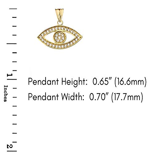 14k Gold Evil Eye Diamond Pendant2