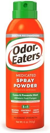 Odor-EatersFoot Spray Powder 4 Oz | Antifungal foot spray powder for athlete's foot prevention, fast-acting long lasting deodorizing freshness for convenience